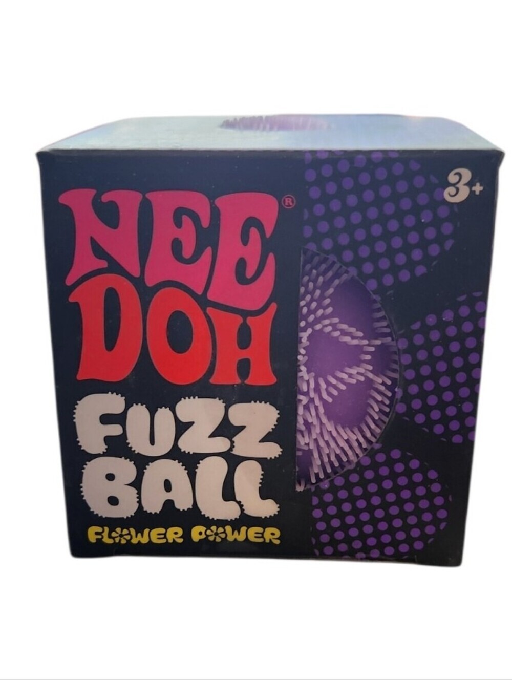 New NeeDoh Fuzz Ball The Velvet Squeeze Purple Squishy Stress Ball Flower Power